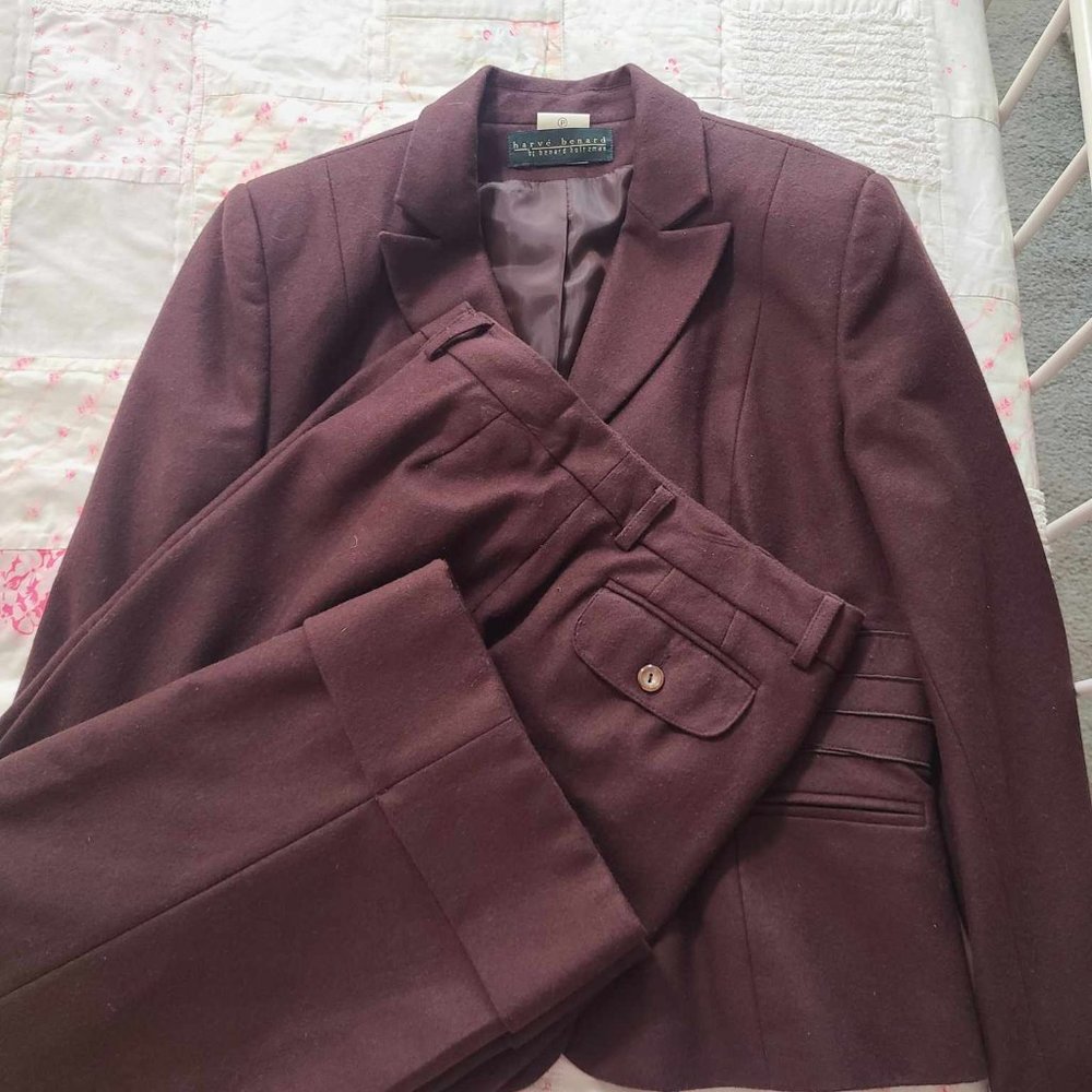Suit - Vtg Brown Wool blend